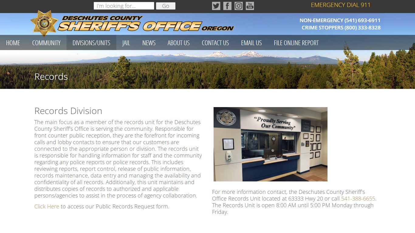 Records | Deschutes County Sheriff's Office in Oregon